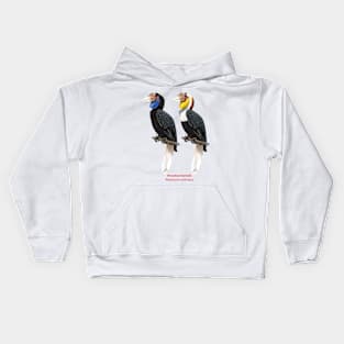 Wreathed hornbill | Rhyticeros undulatus ⚥ Kids Hoodie